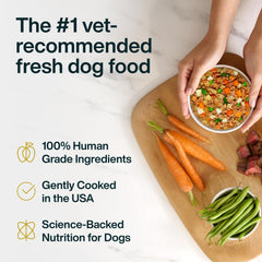 JustFoodForDogs portion ouverte prête à servir, avantage repas rapide