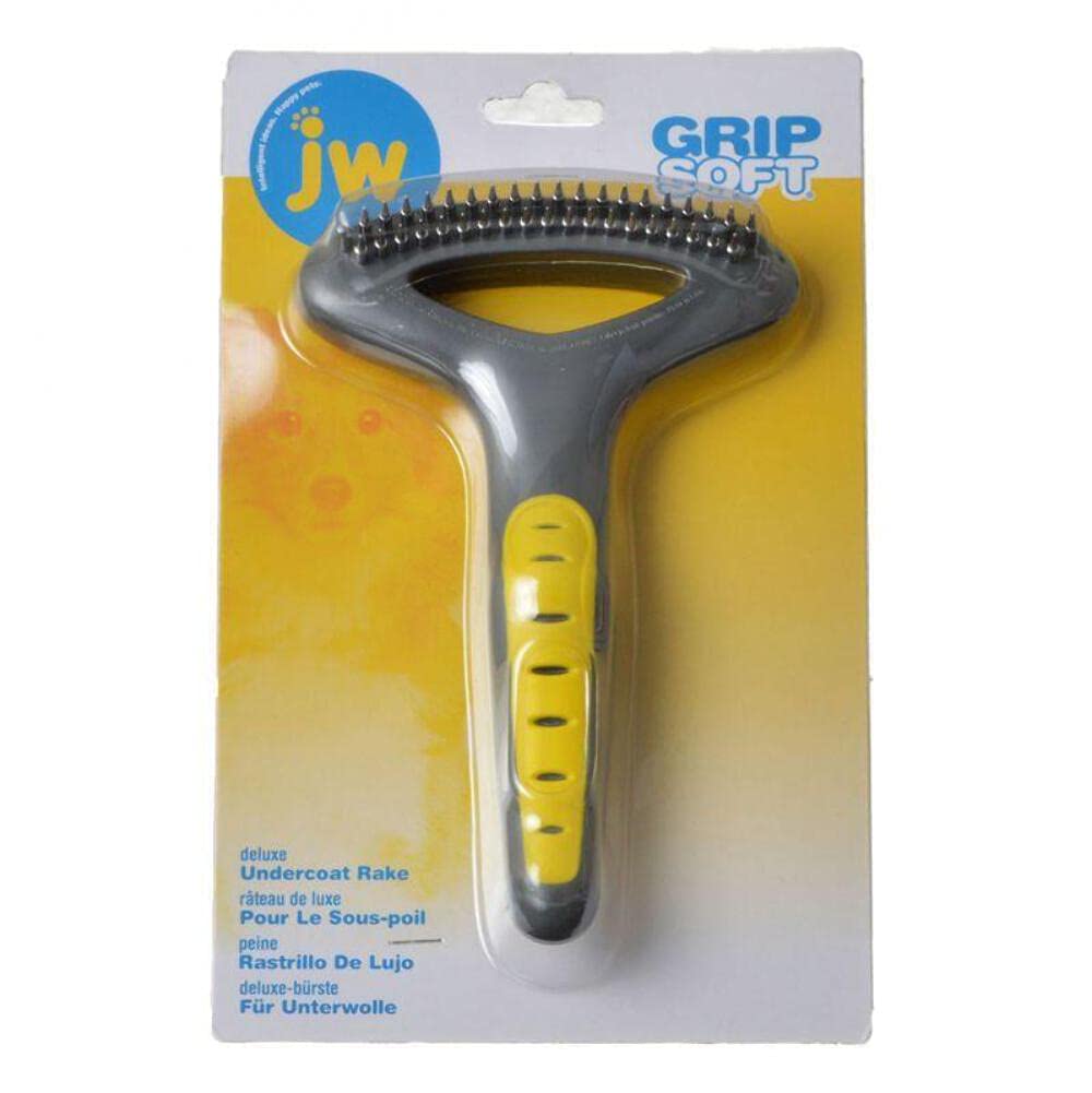 JW GripSoft râteau face montrant dents et poignée, facilite enlèvement du sous-poil
