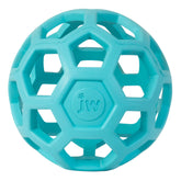 JW Hol-ee Roller vue avant de la balle bleue montrant la forme alvéolée et la marque JW