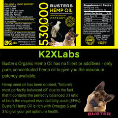 K2xLabs Buster's versé sur croquettes montrant acceptation alimentaire et praticité