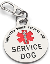 K9King médaille face recto montrant le statut service dog et visibilité immédiate