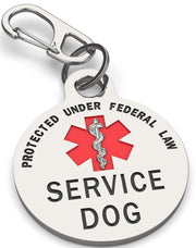 K9King médaille face recto montrant le statut service dog et visibilité immédiate