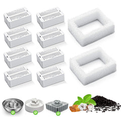 KANCHOU packaging avant montrant lot de 8 filtres et 2 mousses pour commodité