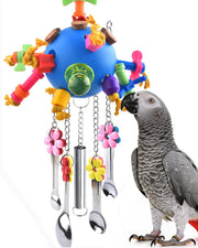 KATUMO jouet pour perroquet vue de face montrant couleurs vives et stimulation visuelle