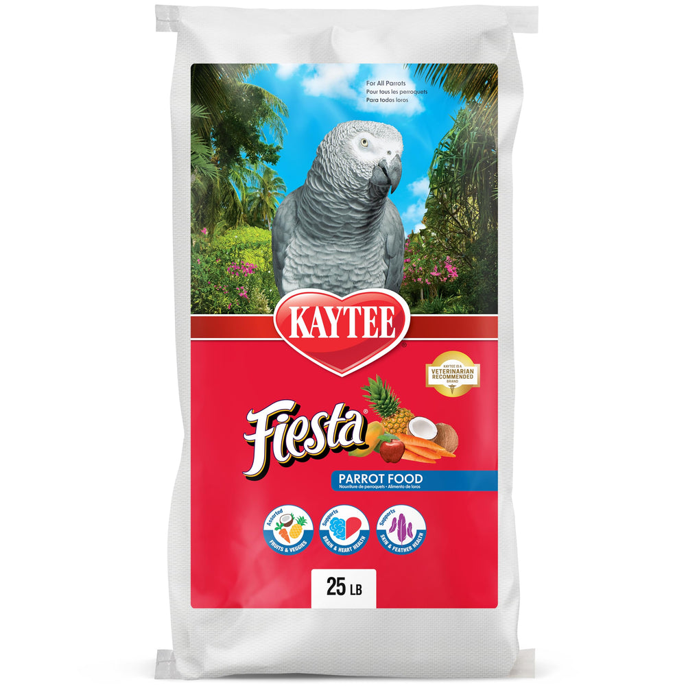 Kaytee Fiesta emballage 25 lb montrant format économique et praticité