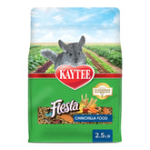 Kaytee Fiesta emballage avant montrant le produit et l'attrait pour chinchillas