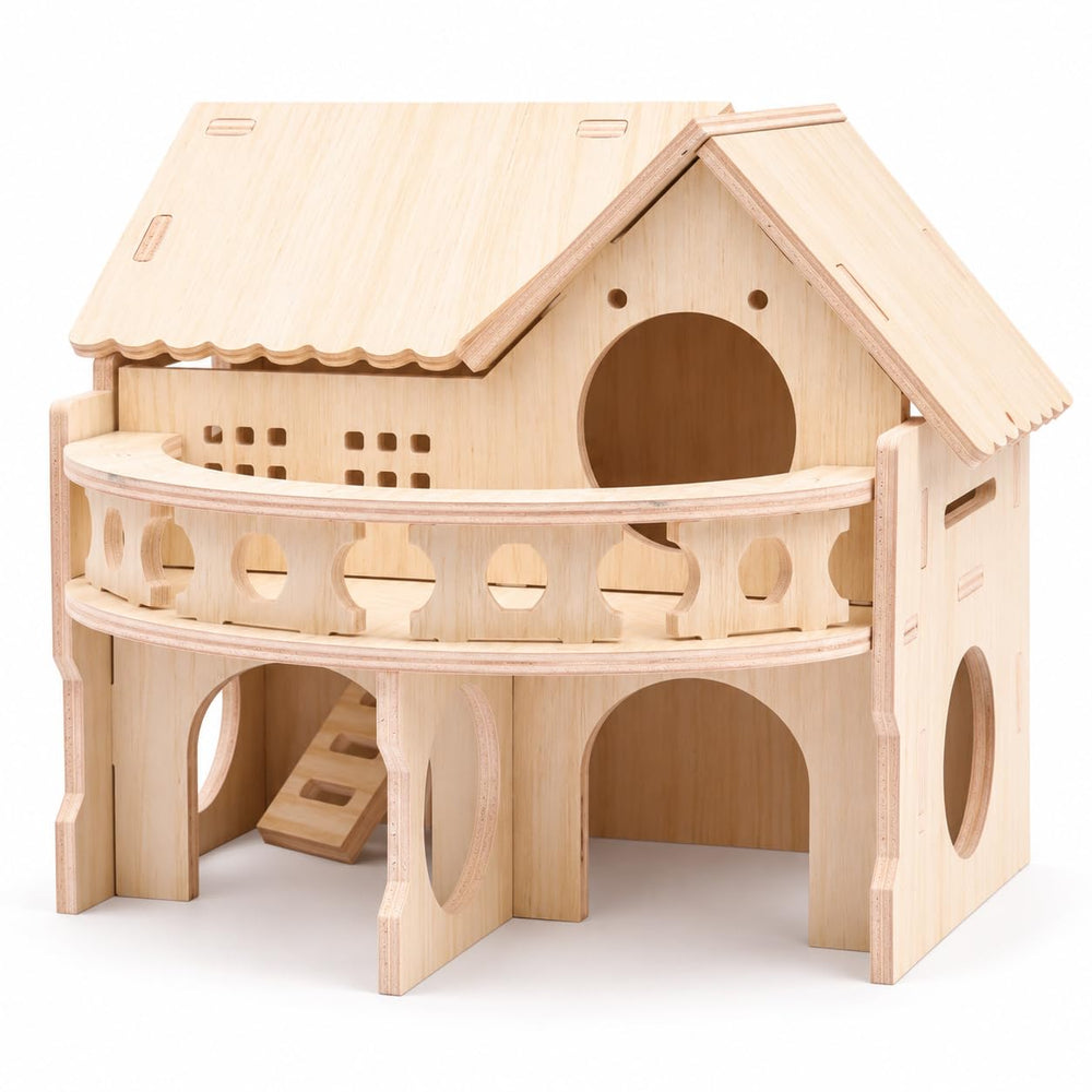 kcrygogo vue de face de la maison en bois montrant l'entrée et l'aspect compact