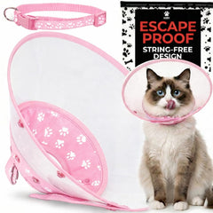 Kedi Cats Solutions collier cône rose face avant montrant protection et maintien