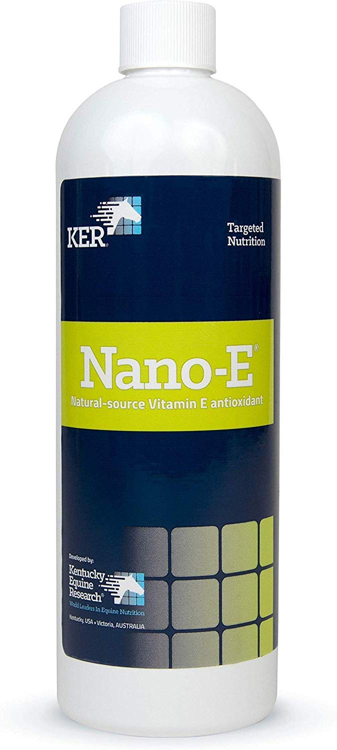 Kentucky Equine Research Nano -E flacon visible et étiquette, livraison précise de vitamine E