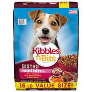 Kibbles 'n Bits sac avant emballage montrant la marque et design attractif