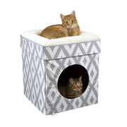Kitty City cube face avant montrant design gris et blanc, apporte confort décoratif