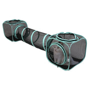 Kitty City vue de face avec tunnel, sécurité et ventilation pour chat