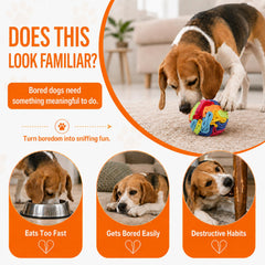 kmirepa Snuffle Ball en usage avec chiot, occupe et calme l'animal