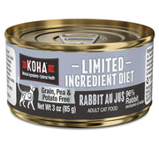 KOHA pâté lapin face avant du conditionnement montrant l'étiquette claire et bénéfice hypoallergénique