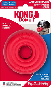 KONG Donut face avant montrant la forme et la couleur, durable pour jouer
