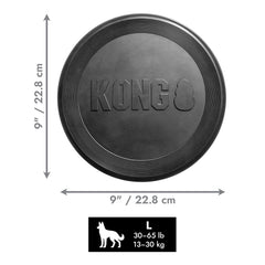 KONG disque en vol illustrant trajectoire stable et distance de lancer