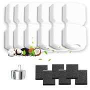 KOOGMOON emballage avant montrant kit 6 filtres et 6 éponges, pratique