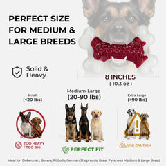 Kseroo os à côté d'un ruban à mesurer illustrant taille adaptée 20–90 lb