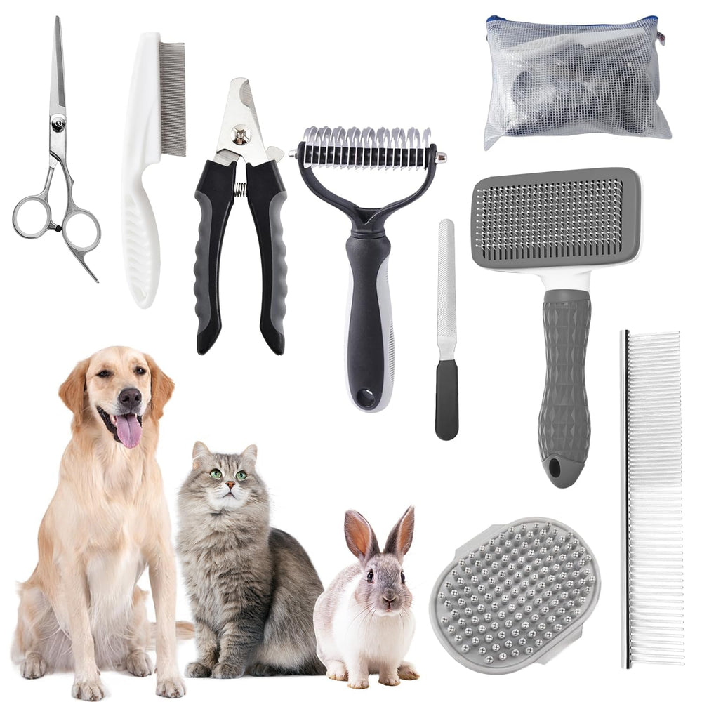 KUEIOX trousse ouverte montrant les 9 pièces pour un toilettage complet