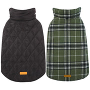 Kuoser manteau face avant montrant le motif tartan et protection contre le froid