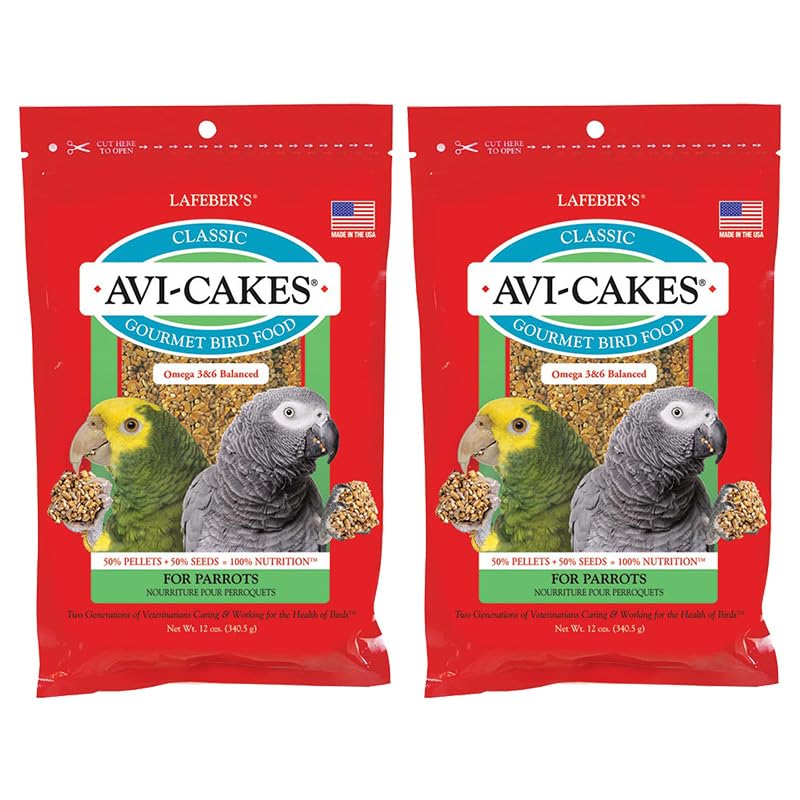 LAFEBER'S emballage avant montrant les Avi-Cakes et bénéfice de conservation