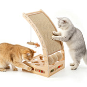 Lassume image face avant montrant le griffoir et boîte à jouets, protège meubles