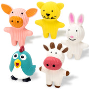 LECHONG pack avant emballage montrant cinq jouets animaux, attrayant et sûr