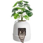 Lifewit pot de face blanc discret et design pour intégrer la litière