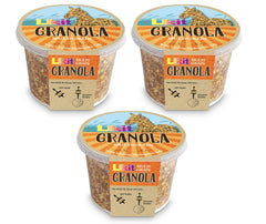 Likit Granola emballage avant montrant les trois bâtonnets durable pour occupation