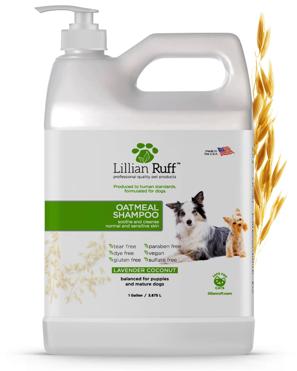 Lillian Ruff gallon en gros plan montrant emballage et usage pratique