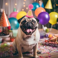 LINGANA chapeau porté par petit chien pour photos d’anniversaire mignonnes