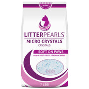 Litter Pearls emballage avant montrant format 7 lb et bénéfice contrôle des odeurs