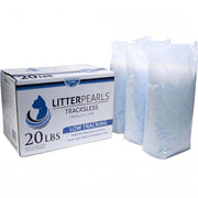 Litter Pearls emballage avant montrant boîte et sachets, facilité d'utilisation