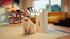 litter zero comparaison d'échelle avec un chat pour visualiser la taille