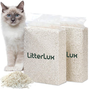 LitterLux paquet avant montrant l’emballage pratique et gain de place