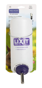 Lixit bouteille large face montrant la capacité 32 oz et résistance