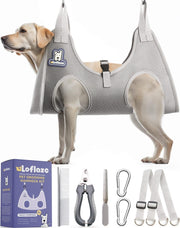 Loflaze hamac face plié gris XL, maintien sûr pour toilettage