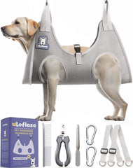 Loflaze hamac face plié gris XL, maintien sûr pour toilettage