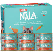 LOVE, NALA face de la boîte montrant la recette poulet carotte citrouille et bénéfice nutritionnel
