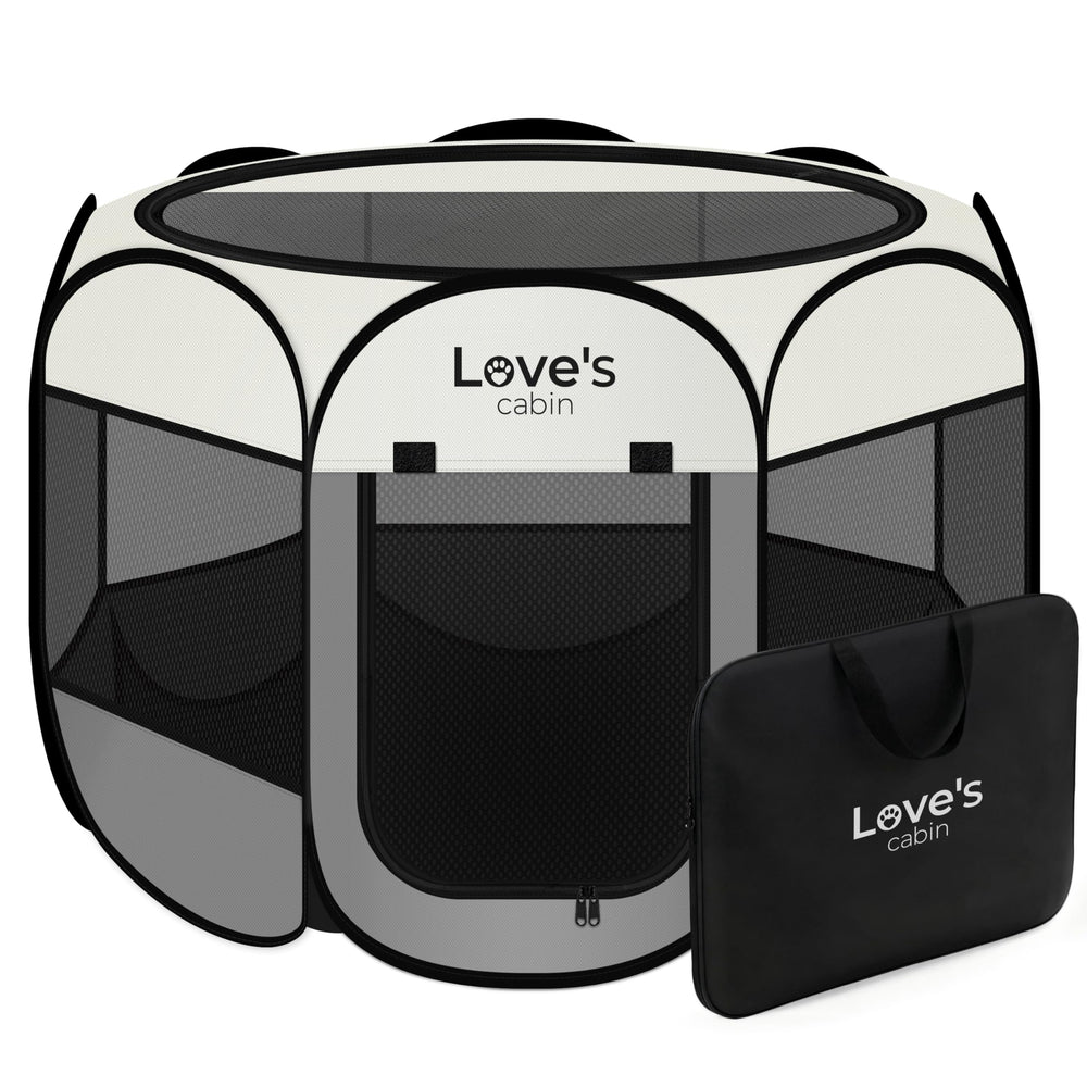 Love's cabin vue avant du parc portable offrant espace sûr