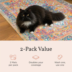 Lovewag Pets tapis en place autour d'une caisse, capture efficace des grains