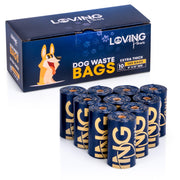 LOVING Paws emballage avant montrant 140 sacs et informations produit utiles