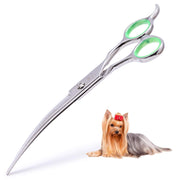 LovinPet ciseaux courbés face avant montrant la forme pour coupes précises