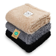 Luciphia emballage pack de trois plaids montrant le lot et les couleurs, protection pratique