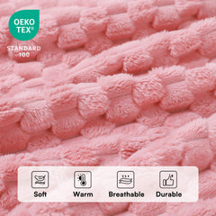 Luciphia gros plan texture fleece 3D offrant douceur et rétention de chaleur