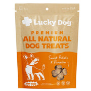 Lucky Dog emballage avant montrant forme trèfle et bénéfice pratique