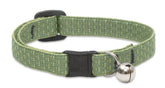 LupinePet collier Moss face avant montrant la boucle breakaway et la clochette pour sécurité
