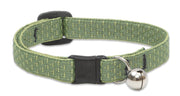 LupinePet collier Moss face avant montrant la boucle breakaway et la clochette pour sécurité