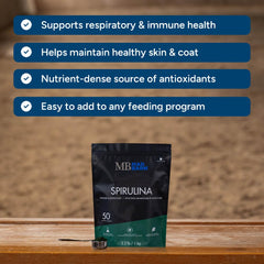 Mad Barn spirulina ajoutée au mash pour faciliter l'administration et améliorer l'alimentation