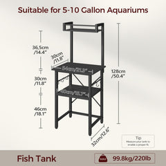 MAHANCRIS gros plan panneau supérieur, finition solide pour aquarium compact